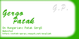 gergo patak business card